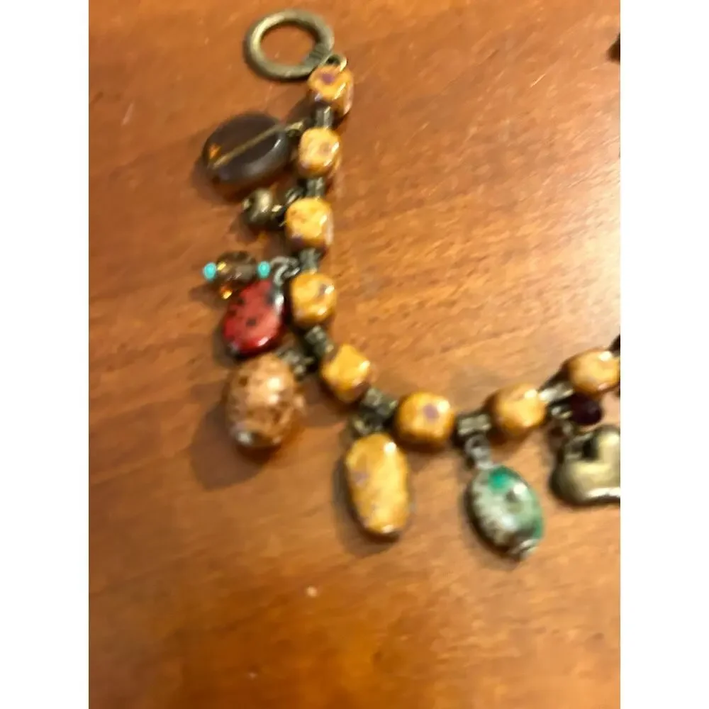 Vintage Multi Stone Cha-Cha Charm Bracelet - 7
